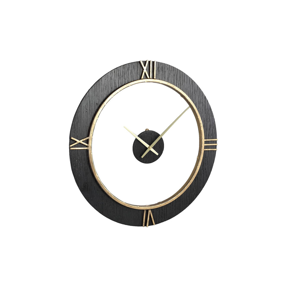 Wall clock - Nathalia Black Metal wooden