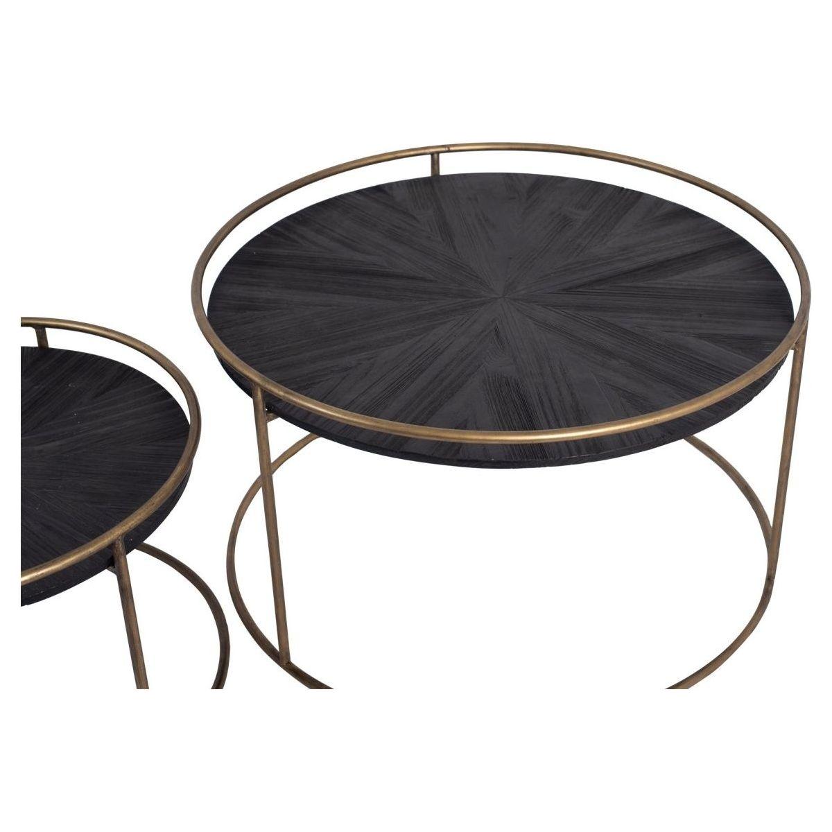 Couchtisch - Caly Black wood (2er Set) - Esszett Luxury