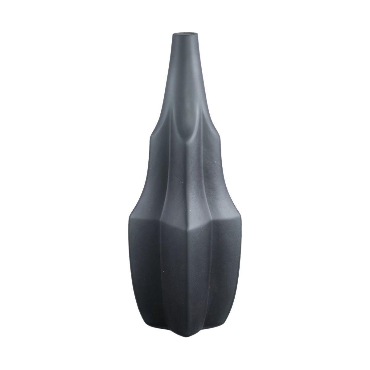 Glasvase - Robbin Grey glass vase angualr winged - Esszett Luxury